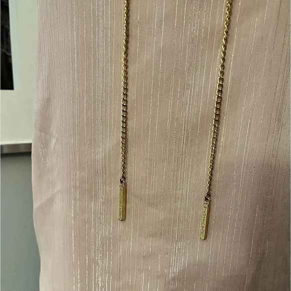 MICHAEL KORS Pink Sleeveless Blouse Gold Chain Detail, Size S - Picture 2 of 7